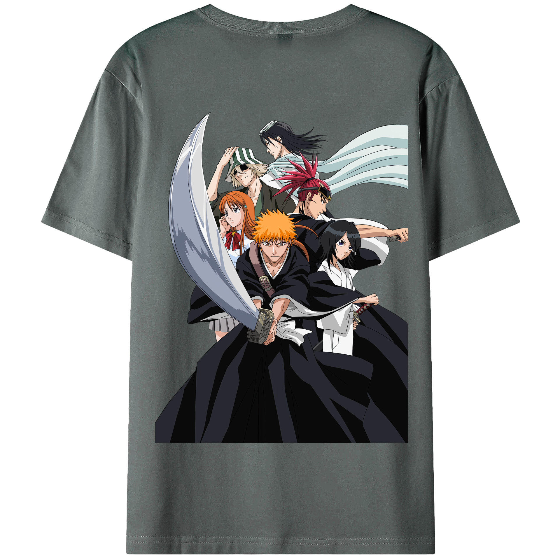 （画像用） ブリーチ 黒崎一護（くろさき いちご）BLEACH Kurosaki Ichigo 綿100％半袖Tシャツ（背面プリント）